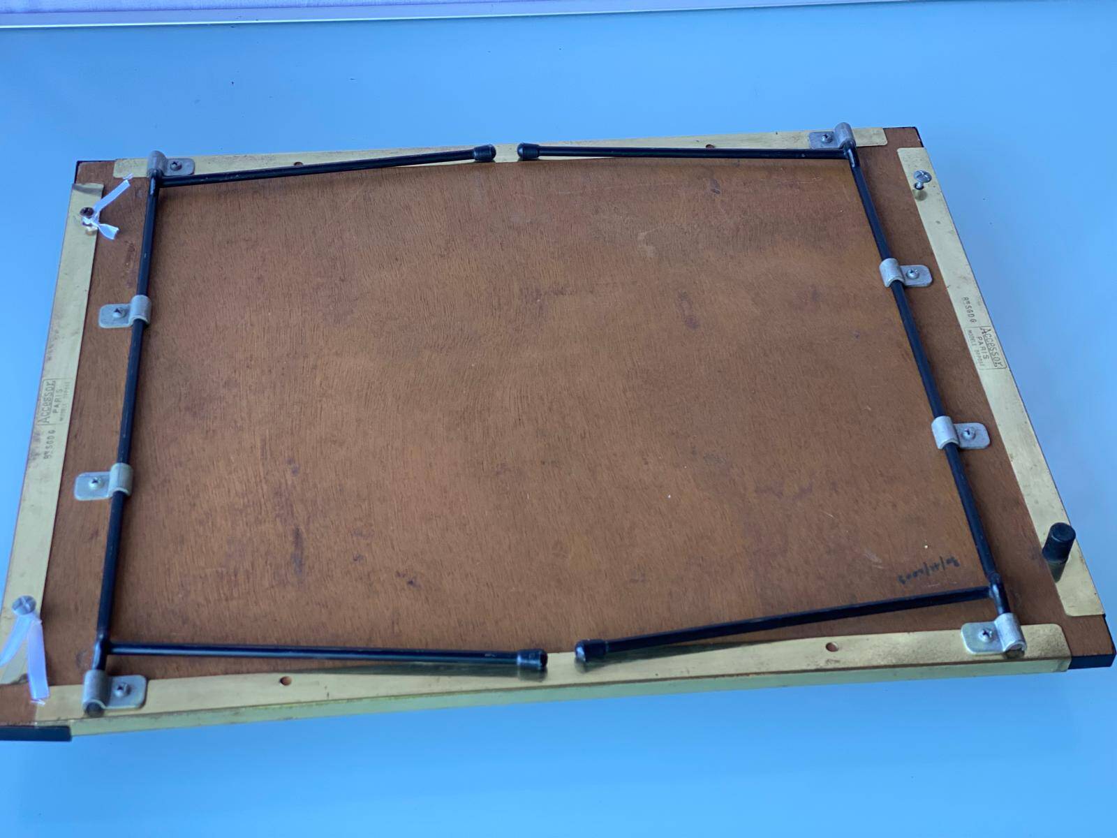 Vintage folding breakfast tray in gilded rosewood 50x40