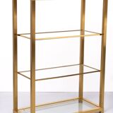 Brass and Glass Etagere or bookcase . Italy 1970s