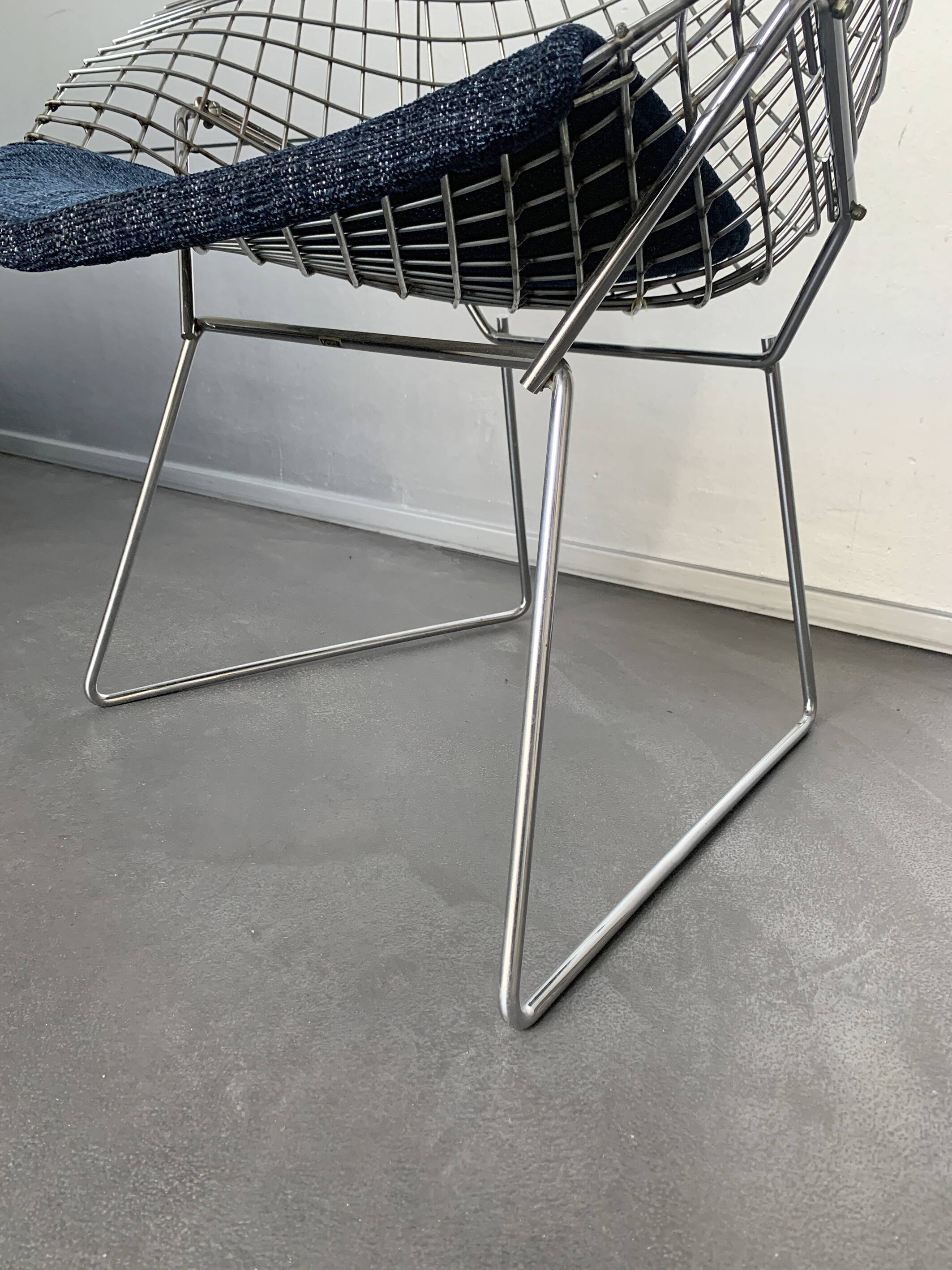 Fauteuil Diamond 421 Chrome Harry Bertoia pour Knoll International, 1970-80