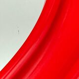 Miroir ovale en bakélite rouge de Carrara & Matta, Italie, années 1970