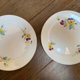 Set of 2 polychrome Sarreguemines dessert plates