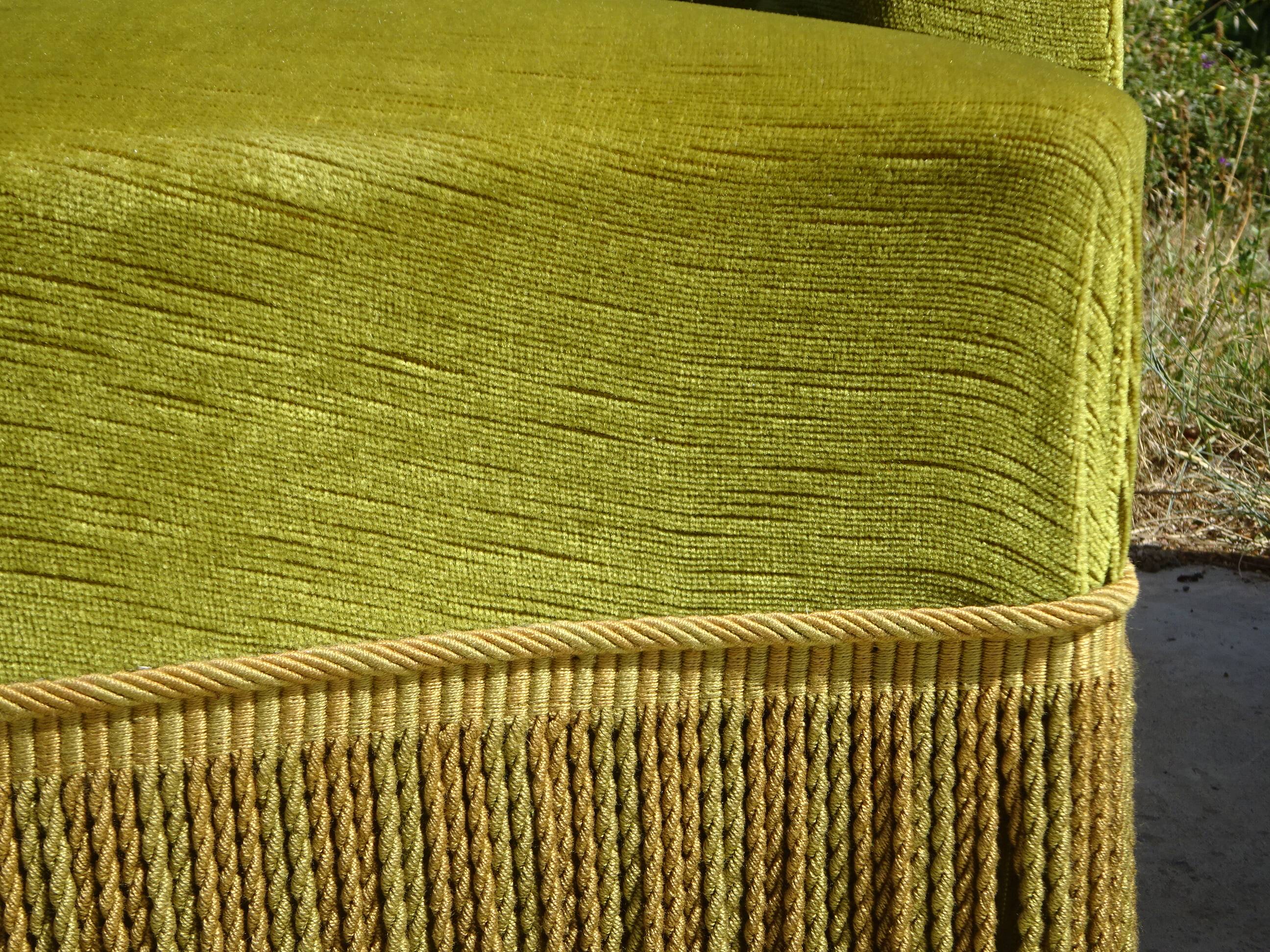 Fauteuils crapauds en velours vert, les 2