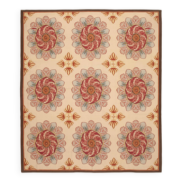 Handmade European Vintage Aubusson Kilim 308 cm x 356 cm