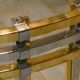 Dining table in chrome and gold steel, Romeo Rega style, Italy, 1970s.
