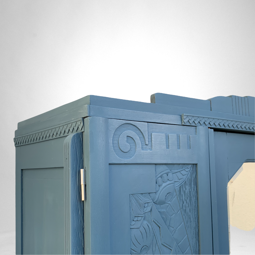 Blue wardrobe art deco 1930
