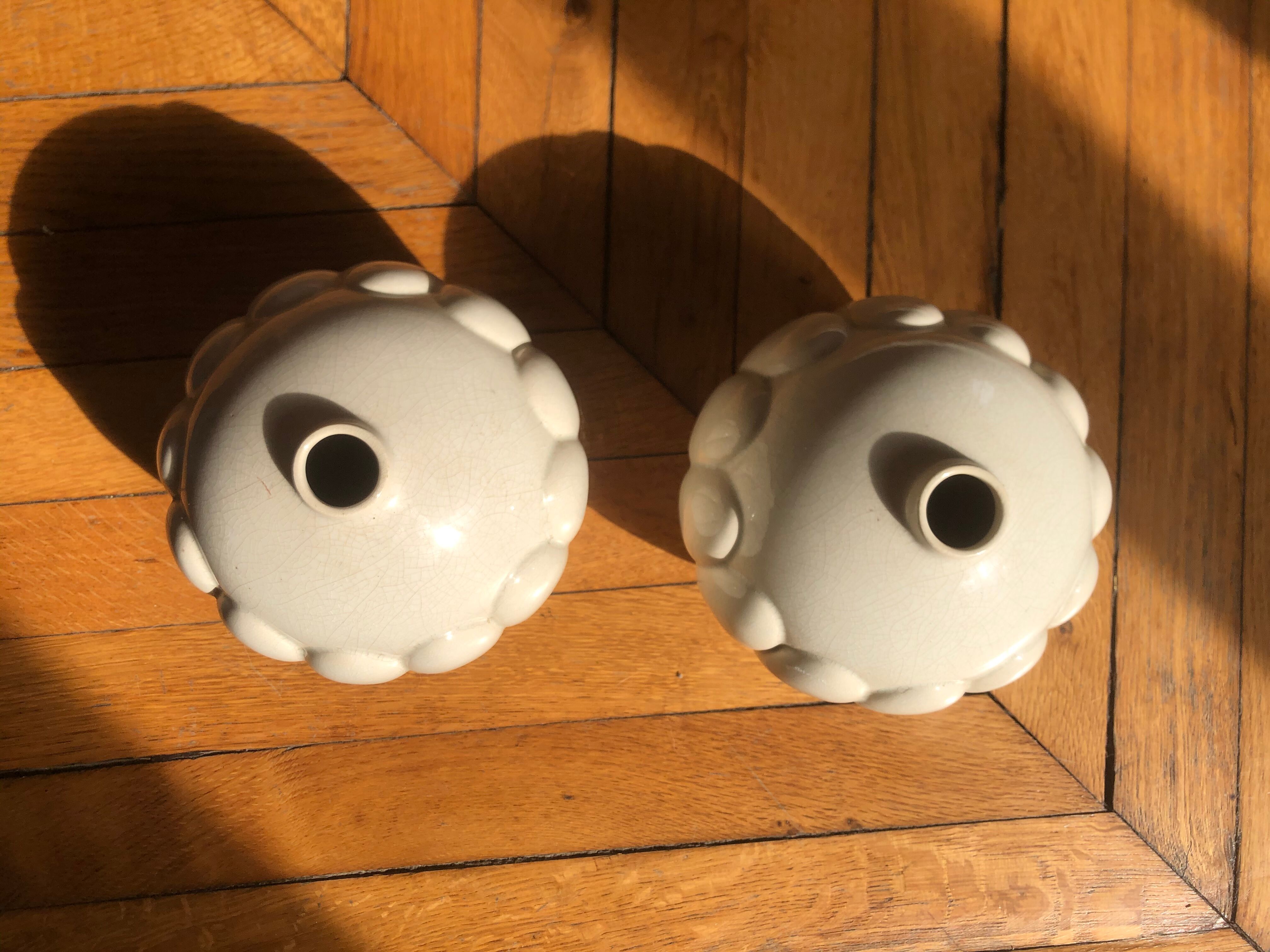 Art deco earthenware ball vase of saint clement