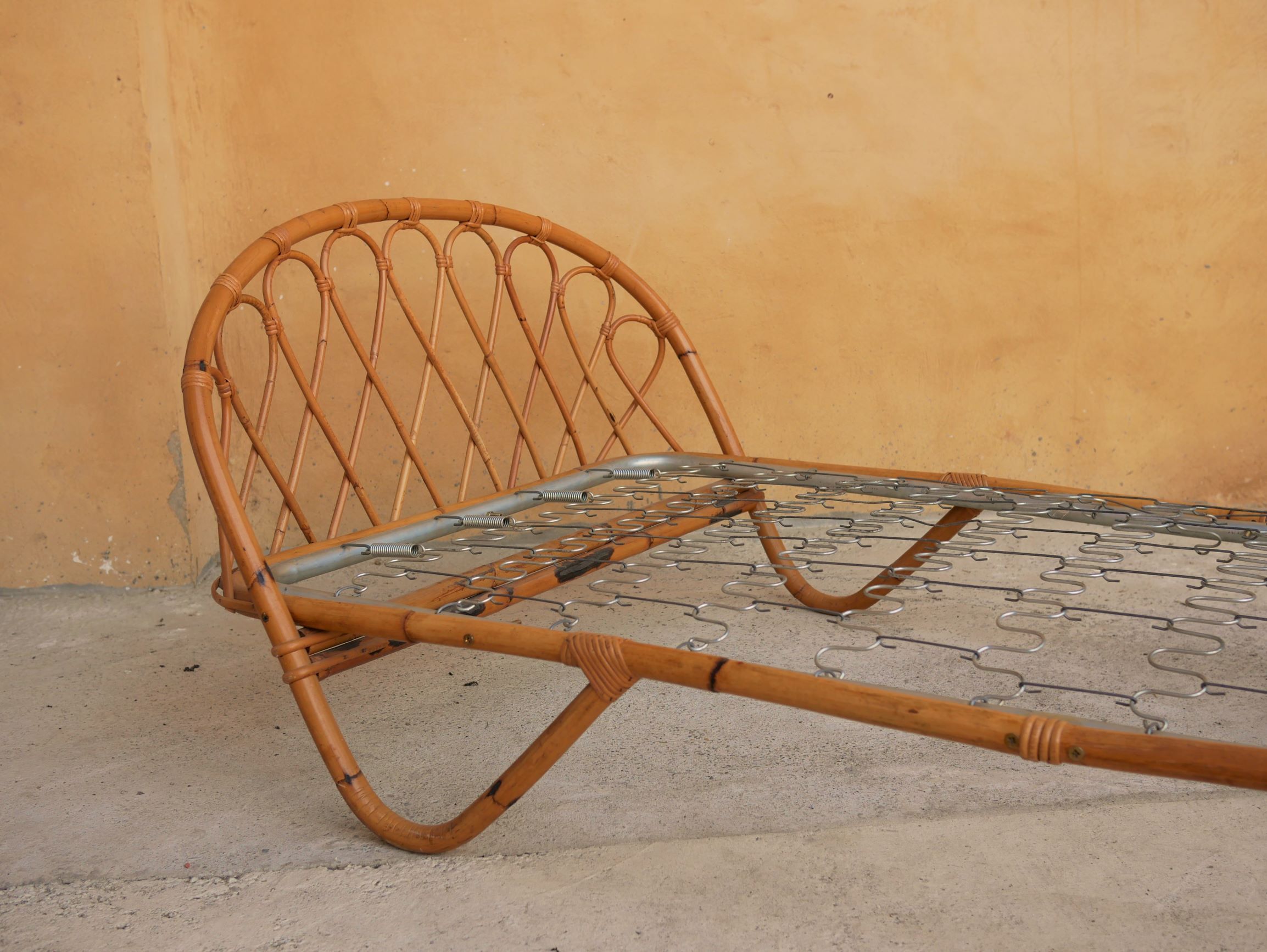 Vintage rattan bed