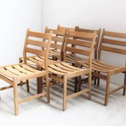Series of six vintage Scandinavian oak chairs, Kurt Ostervig