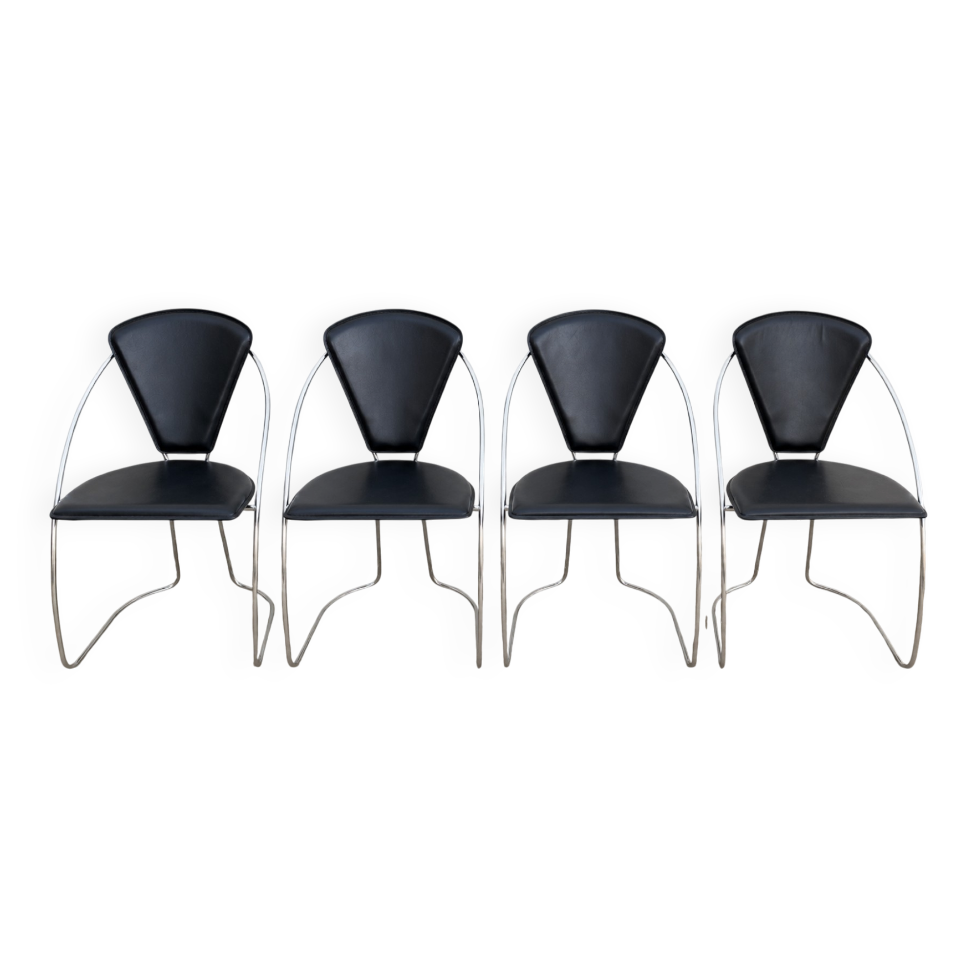 Set of 4 vintage Italian chairs, Linda de Arrben style, 1980s.