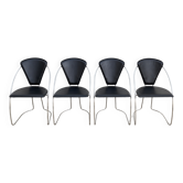 Lot de 4 chaises vintage italiennes, style Linda de Arrben, années 80