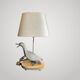 Lampe canard en bronze argenté Maison Charles, début 20e