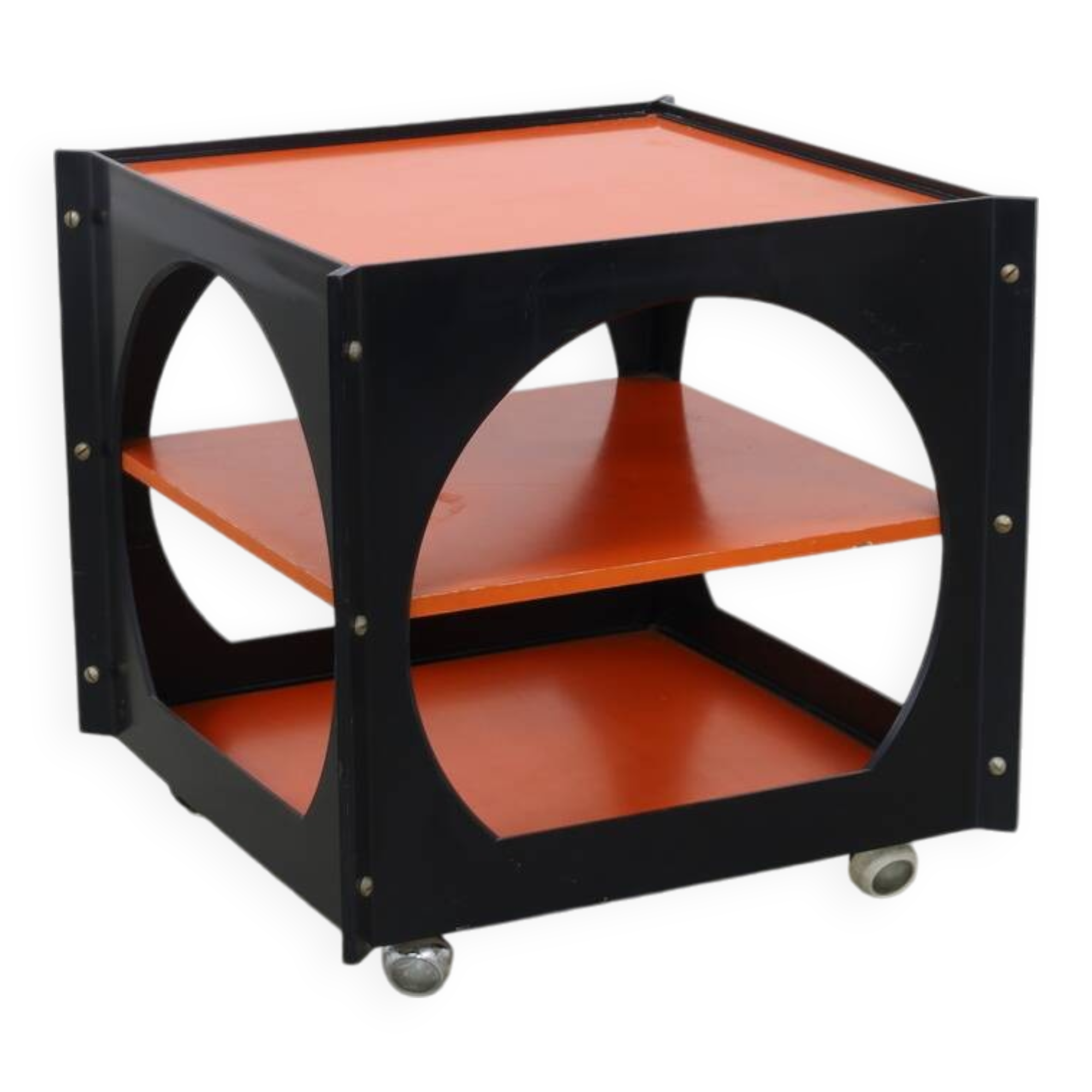 Table basse vintage sur roulettes Space Age