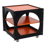 Table basse vintage sur roulettes Space Age