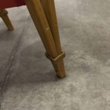 Bow wood armchair by Hugues Steiner 1960 red