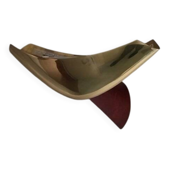 Josep Lluscà halogen wall light for Arteluce "Servul" in brass and wood