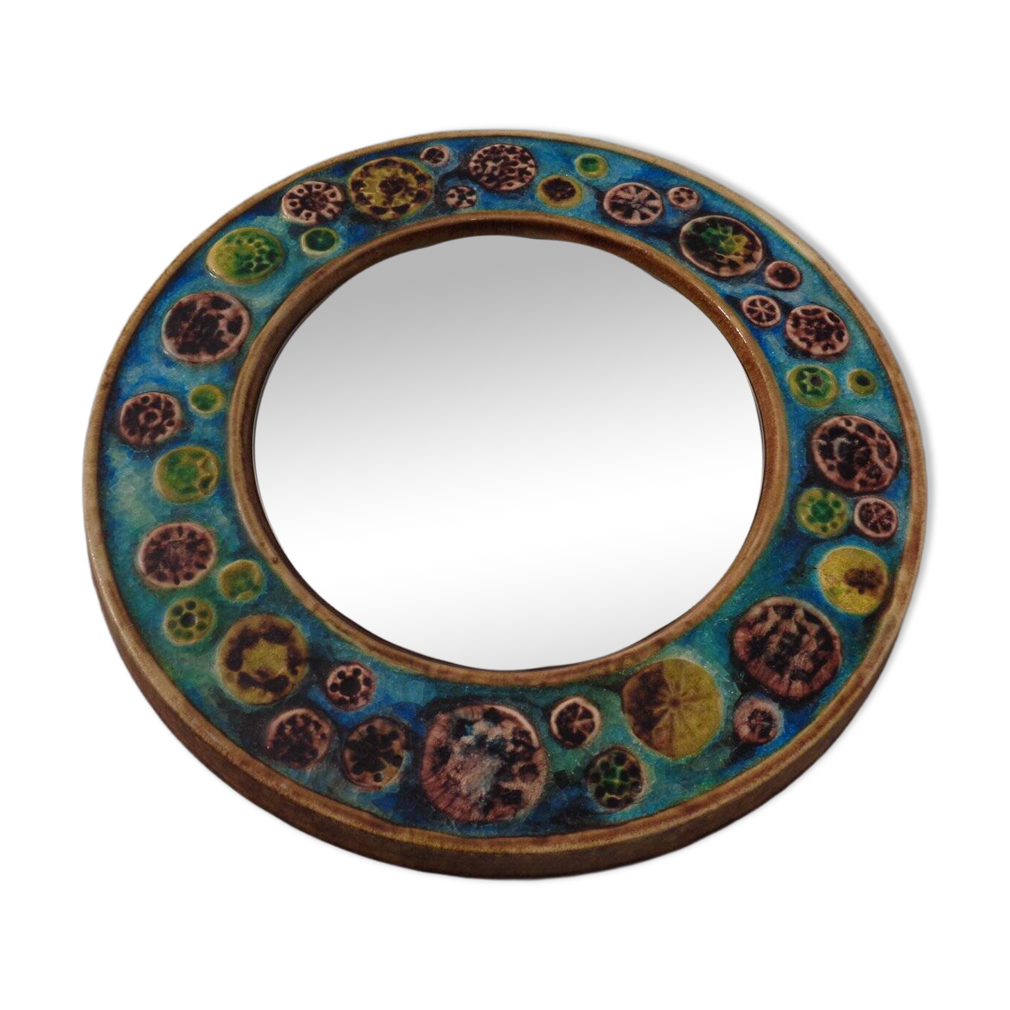 French ceramic mirror, 1960s