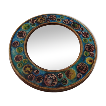 French Ceramic Mirror, 1960s
