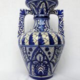 Vase amphore bleu en céramique
