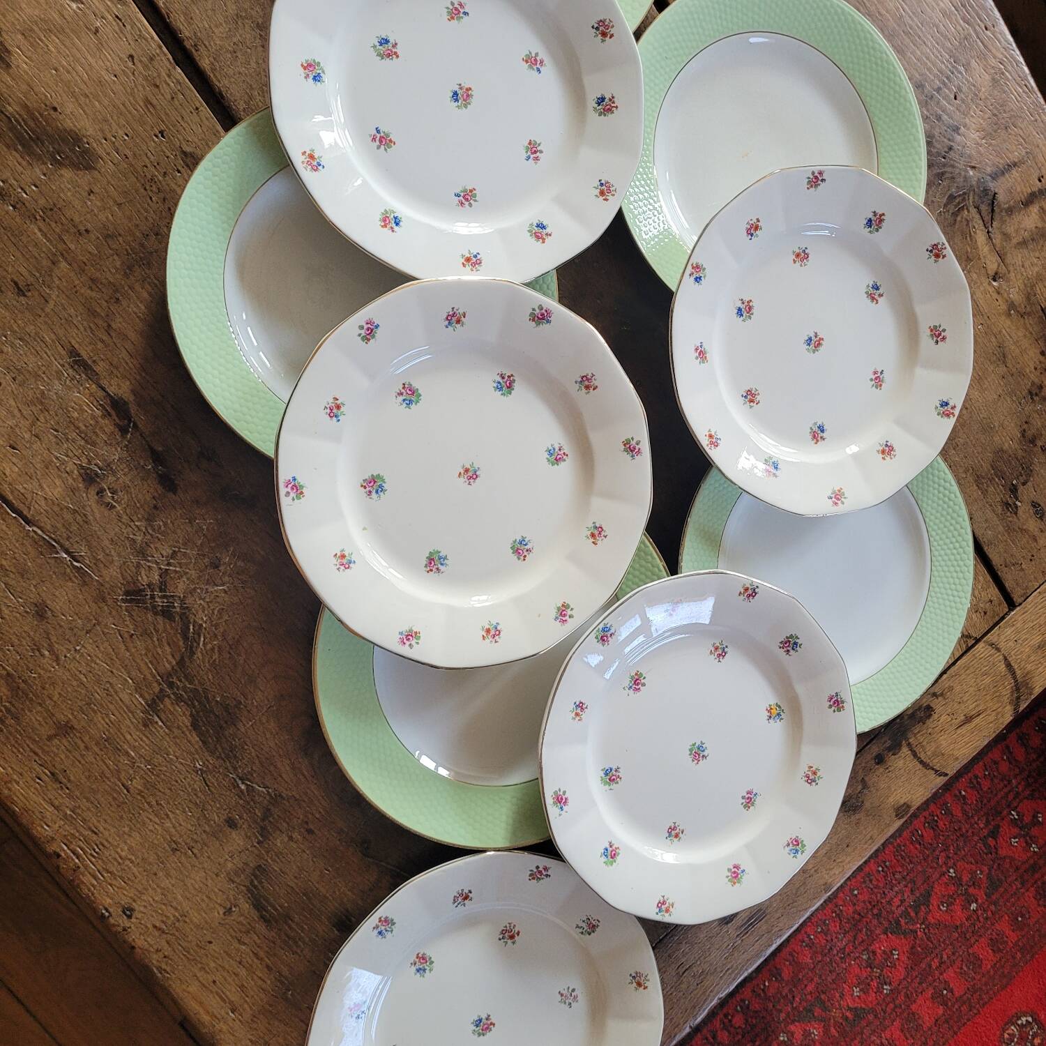 10 mismatched flat plates from Digoin & St Amand