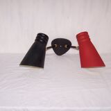 Double metal wall sconce from the 1950s