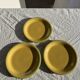 Set of 3 large flat green Italian plates D28.5