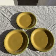 Lot de 3 grandes assiettes vertes plates italiennes D28,5