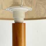 LAMP in Solid Pine Floral Shade VINTAGE
