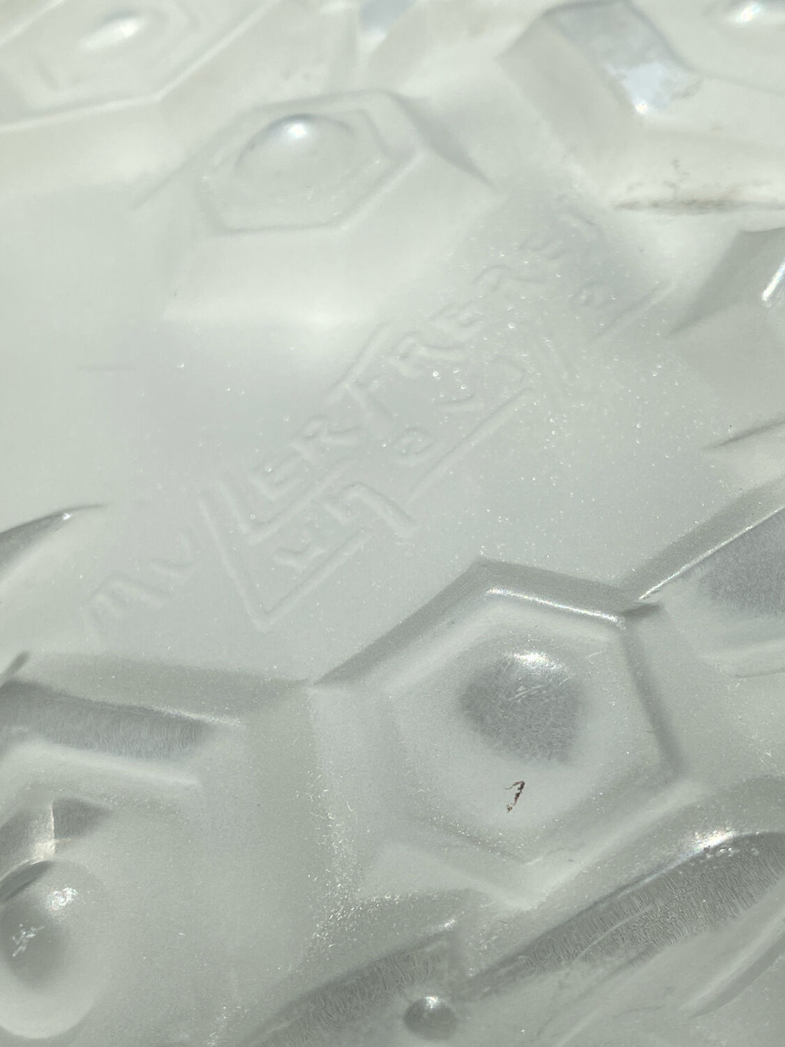 Muller Frères, moulded glass pendant, Art Deco