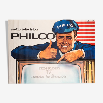 Ancienne affiche publicitaire - Radio Télévision Philco