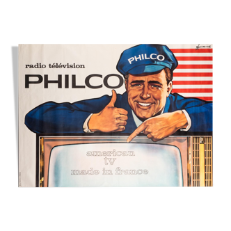 Ancienne affiche publicitaire - Radio Télévision Philco