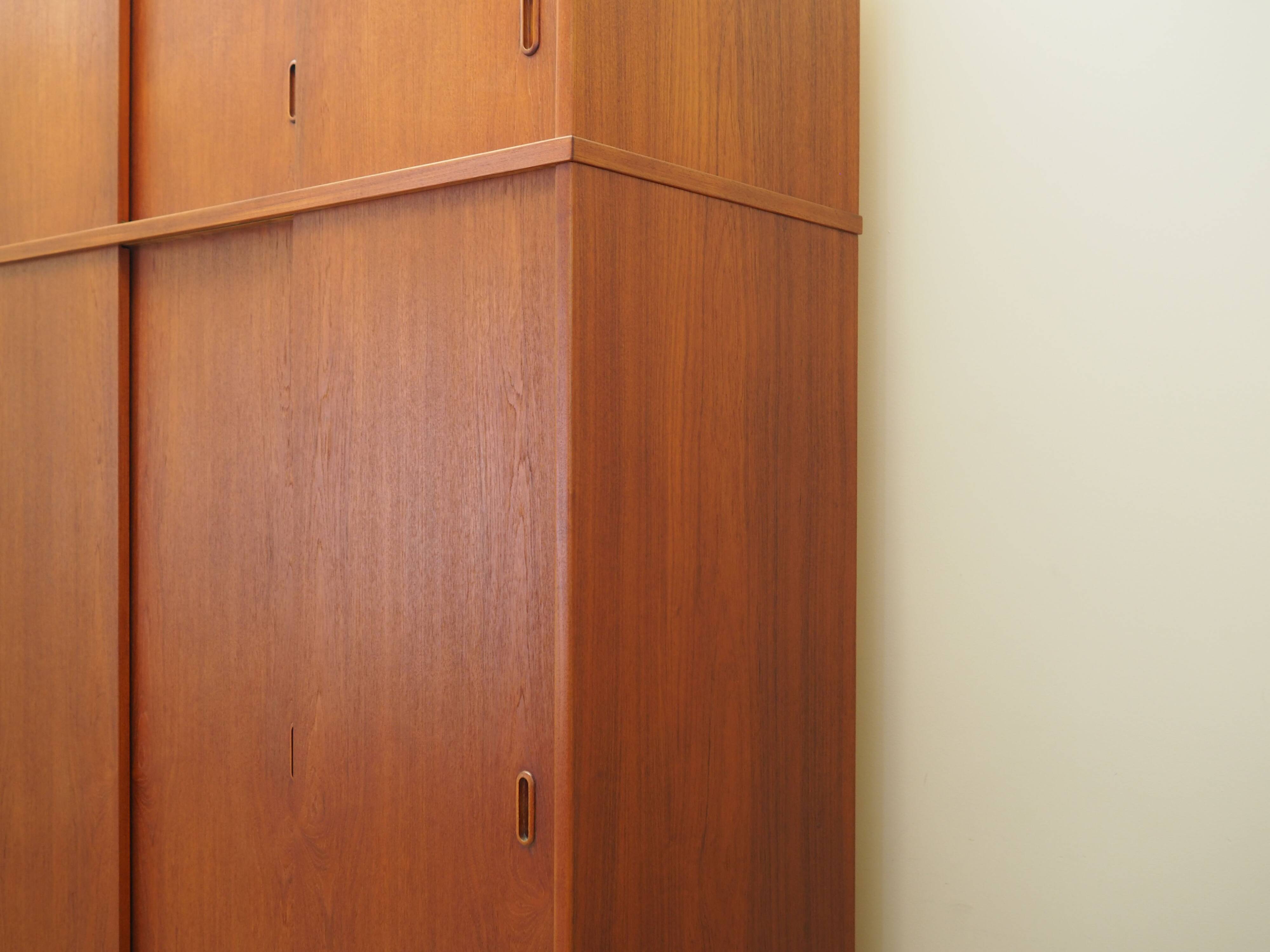 Teak wardrobe, Danish design, 1970s, produced in Denmark