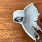 Workshop pottery candlestick from mid-century German with bird motif by Töpferei Bücking Börnsen, 1960s.