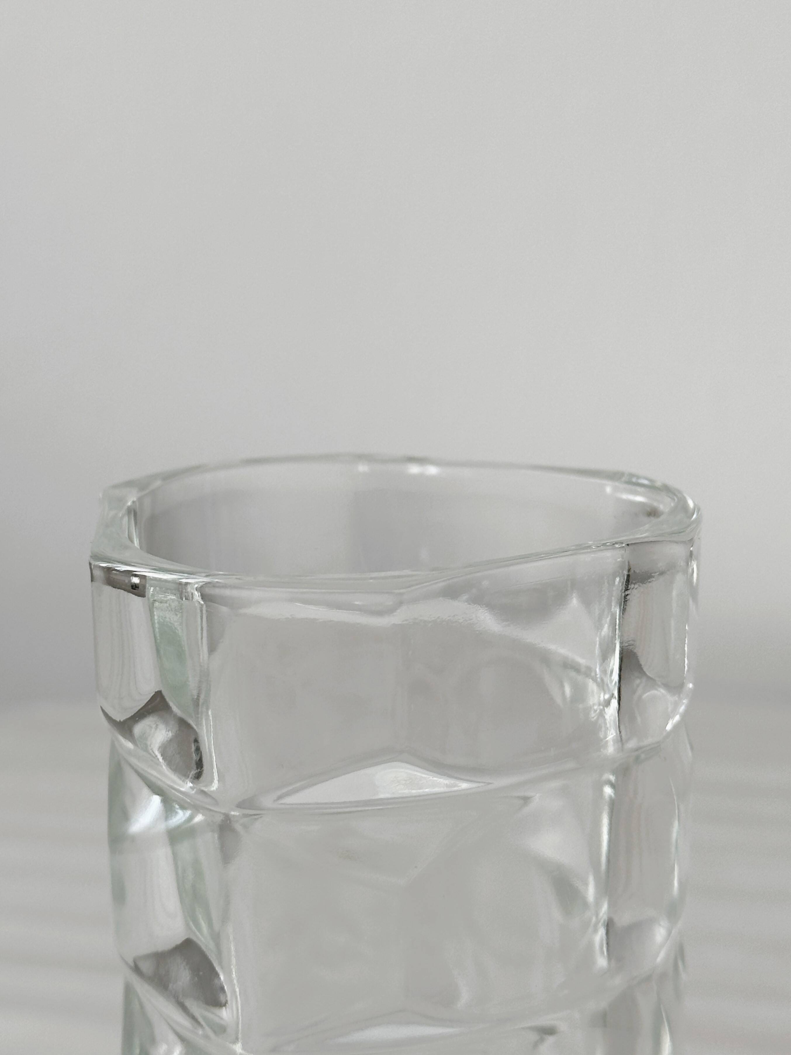 Thick glass vase.
