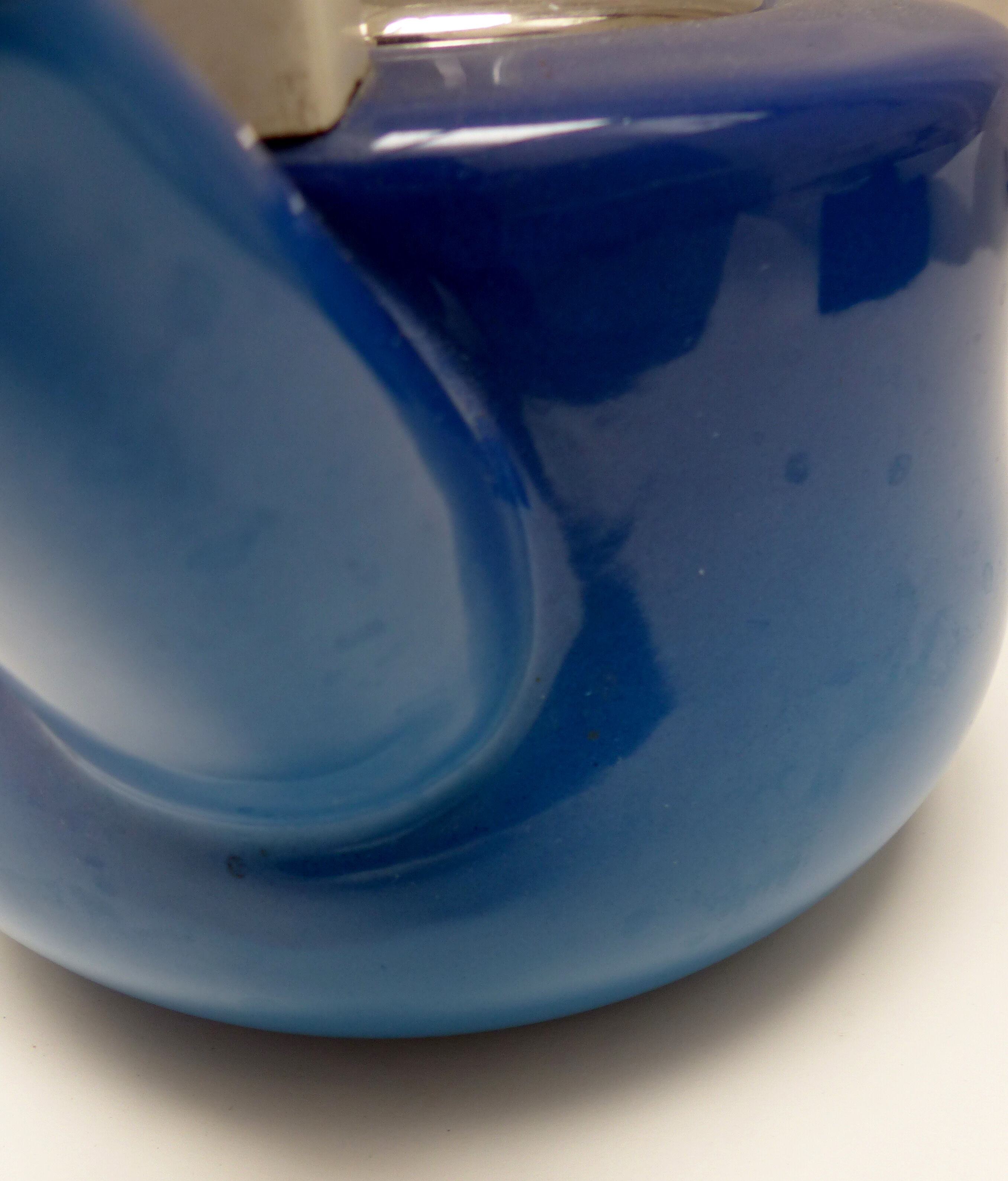 Old blue enamelled kettle