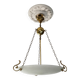 Suspension in brass and satin opal glass, 3 lights, classic style