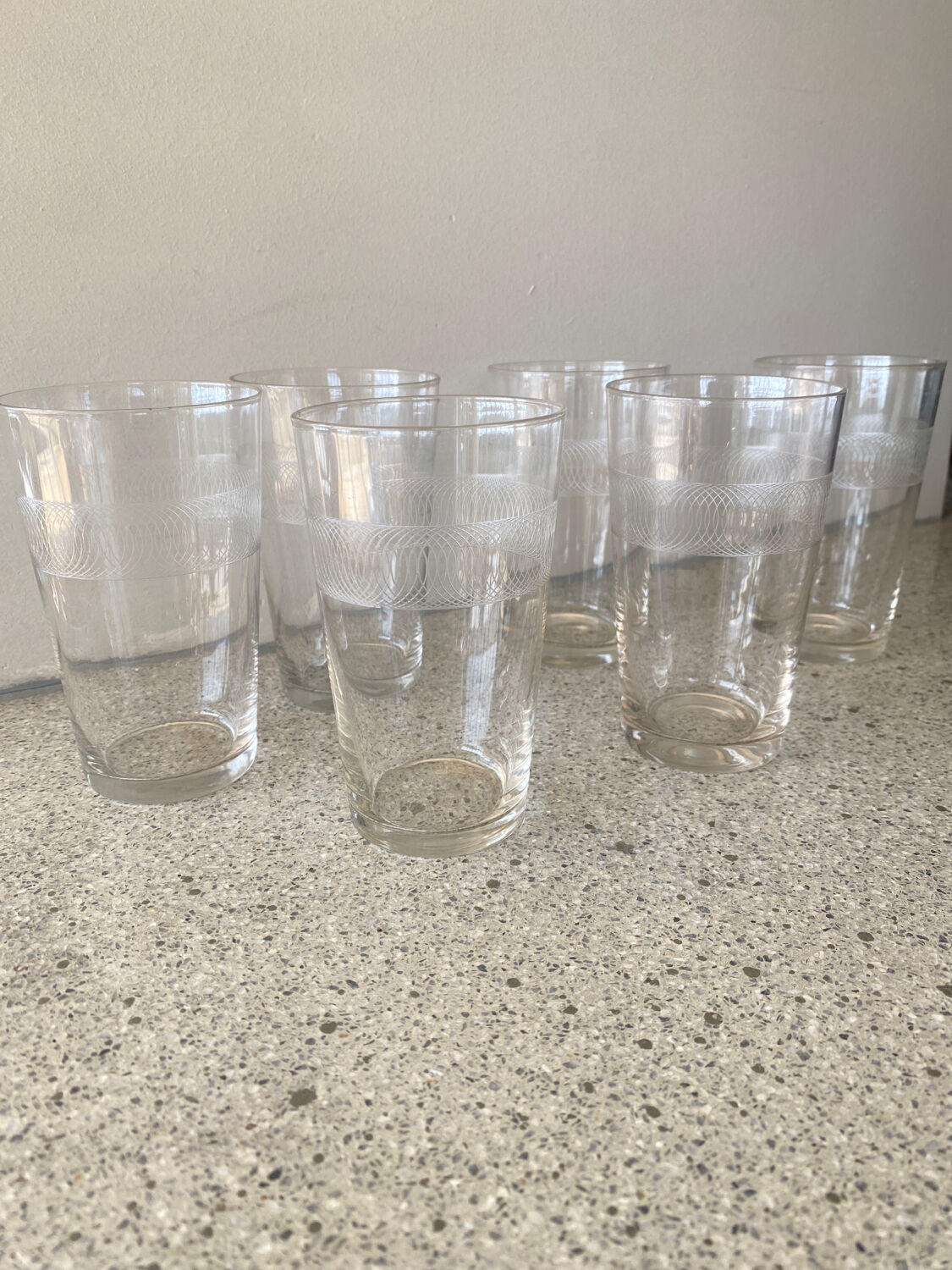 Lot de 6verres anciens à limonade art déco