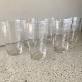 Lot de 6verres anciens à limonade art déco