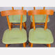 Suite of 4 green chairs published by Ton, circa 1960