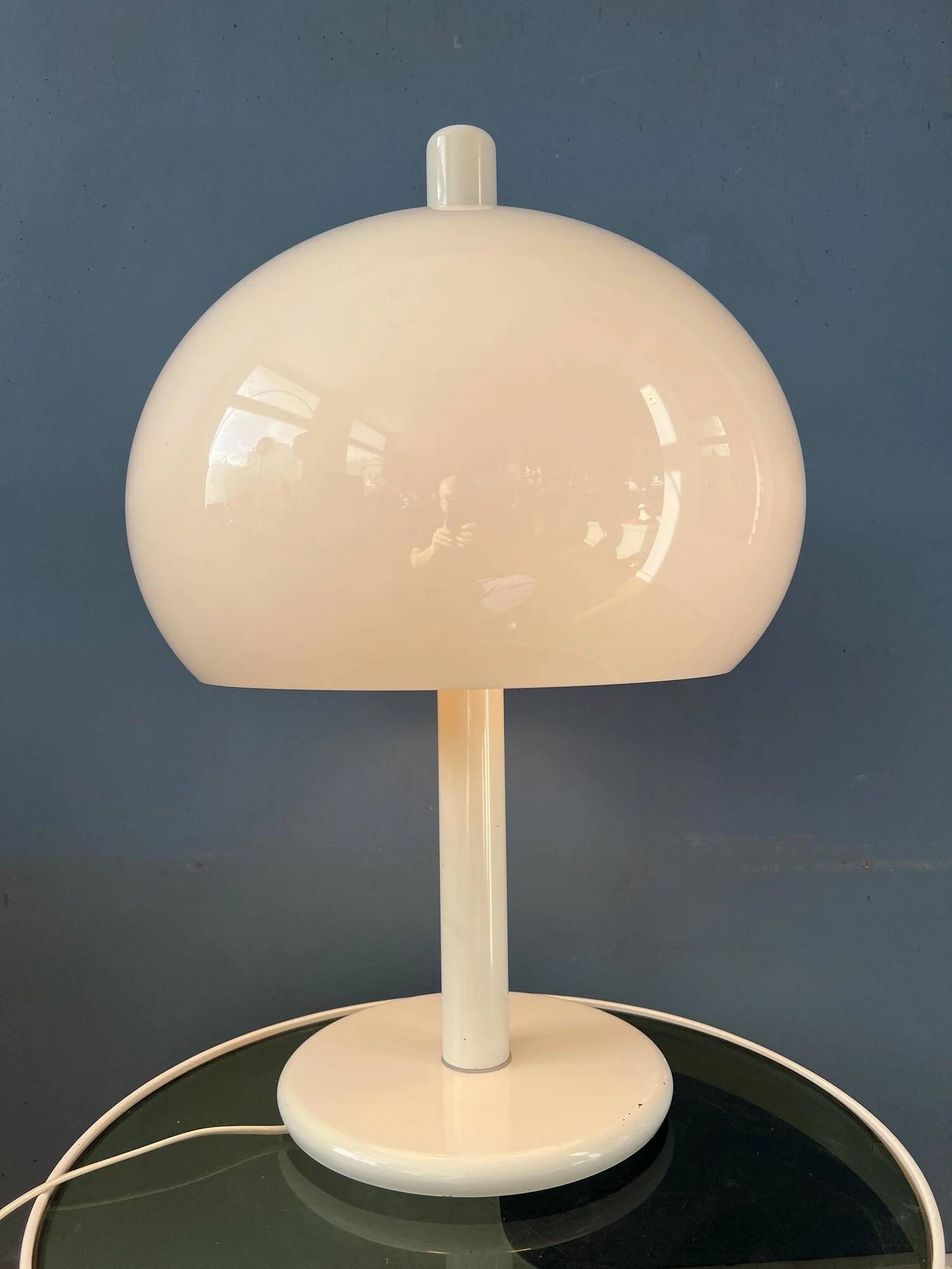 Lampe de table champignon vintage blanche Dijkstra style spatial
