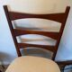 Pair of vintage wood and corduroy chairs