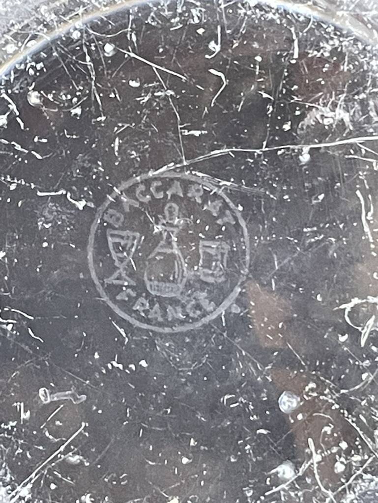 Large stamped Baccarat vase