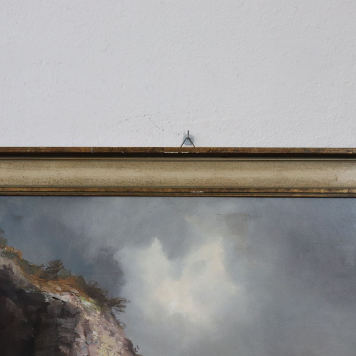 Seascape With Cliffs, Oil On Canvas, Italy, 20th Century