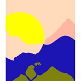 Round sun tree - limited edition art print (a4)