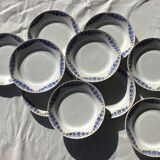 10 Colette HBCM blue and saffron dinner plates