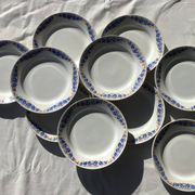 10 Assiettes plates Colette HBCM bleu et safran