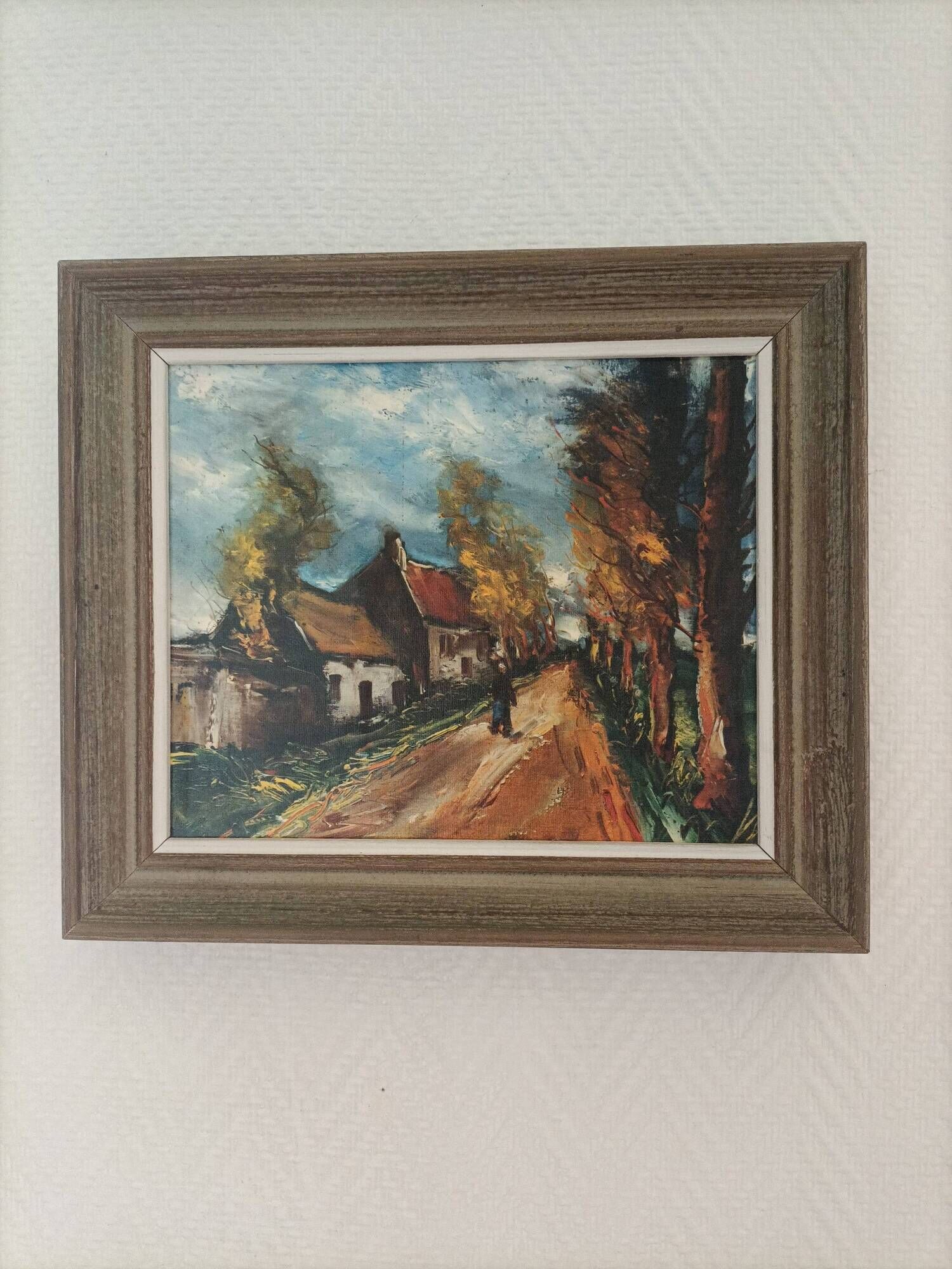 Framed reproduction painting of the painting "The Road" Maurice de Vlaminck