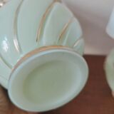 Duo of art deco lamp in mint glass