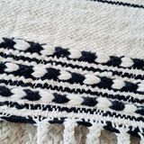 Black and white wool kilim rug 240 x 156