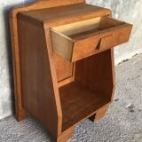 Modernist bedside in solid oak - 1950