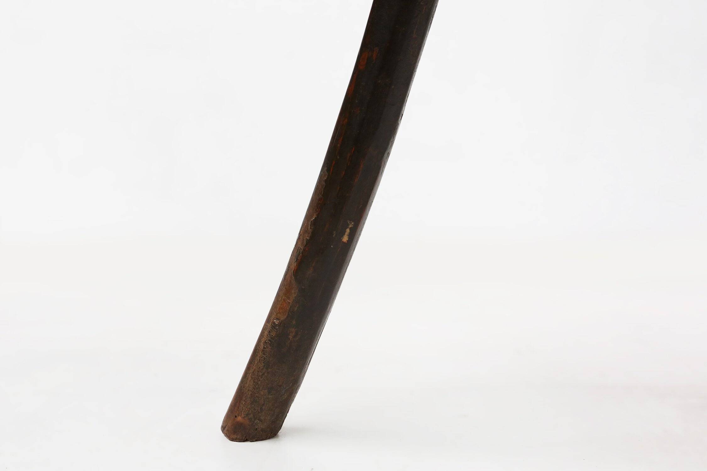 French Brutalist Oak Tripot Stool, ca 1850